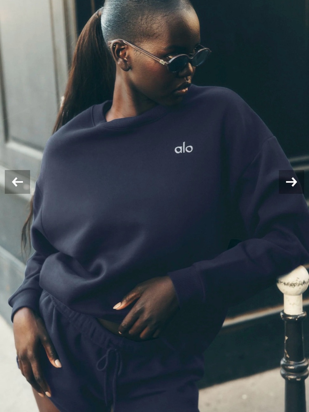 ALO Yoga Navy Relaxed Crewneck Sweatshirt